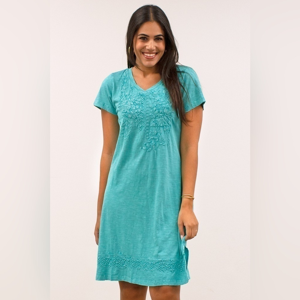 Karyn Seo Turquoise T Shirt Dress Small NWT